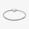 100% 925 Sterling Silver Domed Golden Heart Clasp Snake Chain Bracelet Fit Authentic European Dangle Charm For Women Fashion DIY J275A