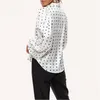Jesienna wiosenna kardigan koszule Białe czarną bluzkę z polka damskie bluzki bluzki plus lucie w rozmiarze damski ubiór 12372 210326