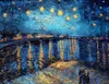 Riproduzione del famoso dipinto di Van Gogh su tela Notte stellata sul Rodano Poster e stampe Immagine impressionista della decorazione della parete4296948