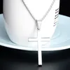 Collane con ciondolo Collana con croce di Gesù per uomo Donna Catene in acciaio inossidabile Crocifisso cristiano Colore argento Regalo di gioielli con preghiera fortunata