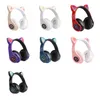 2021 plus récent chat oreille LED casque Bluetooth 5.0 allumer des casques de jeu cadeau de fille sport sans fil