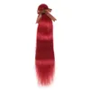 Pure Red Brazilian Hair Bundles Silky Straight 34Pcs Double Wefts Burg Colored Weaves Virgin Human Hair Extensions7553714