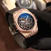 Relógios relógios de relógios para homens relógio mecânico automático presente de férias de luxo personalidade ouro relógio de pulso diário esportes relógio