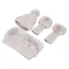 4pcs / set Bonnets tricotés Caps Casquettes Ensemble de gants de ski Bonne Bonnets Chapeaux Gardez la chaude Hiver Thermal Thermal Activités Masque de cyclisme