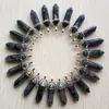 assorted natural stone pillar charms chakra Hexagonal Prism healing Reiki Point pendants for Necklace jewelry making