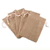 Sacs de jute avec cordon de serrage en jute de bijoux de bijoux emballage de stockage mini sac cadeau sac pour le mariage douche d'anniversaire de fête de Noël