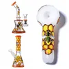 Bee Style Narghilè in vetro spesso Beaker Bong 9 Mini Oil Dab Rigs Cucchiaio in vetro Pipa Accessori per fumatori GID11 GID15 GID16