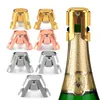 3 couleurs bouchon de bouteille en acier inoxydable bouchons de champagne de vin de silicone style créatif bouche de vin RRE12290