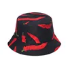 Fashion Black White Print Bucket Hats For Women Heren Sun Caps Summer