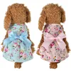 Hond schattige bloemen boog prinses jurken huisdier hond trouwjurk voor kleine honden zomer chihuahua pug kleding puppy huisdierbenodigdheden