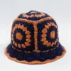 Beanie/Schädelkappen 2021 Frauen Mode Herbst Winter Hut Warme Panama Marke Faltbare Kappe Hohl Häkeln Stricken Mehrfarbige Eimer Hüte