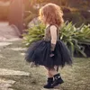 التنانير التنانير Baby Girls Black Tutu Kids Handmade Fluffy Tulle Skirt Ballet Pettiscirt مع مجموعة Crown Beadband Set Summer Party Tutus11