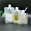 Pacote de bico de suco de suco de suco de suco de plástico de cheiro levantando malotes armazenamento ao ar livre de leite de mama com funilhigh qty