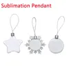 Personalized Transparent Christmas Pendant Sublimation Round Snowflake Ornament Heat Transfer Coating Xmas Tree Fireplace Decor