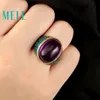 Klusterringar Natural Amethyst Ring South Africa Red Agate Lapis Lazuli 925 Silver Retro Men's and Women's Party Jewelry Gifts Edwi22