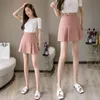 Taille haute Femmes Mini Jupe plissée Casual Spring Summer Femme Single Button Short S Ins Dames Noir Rose 210430