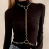 Sexy Multi-couches Strass Body Chain Collier Bijoux pour Femmes Simple Taille Longues Accessoires Chaînes
