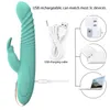 3 in 1 Soft G Spot Anal Rabbit Vibrator Touch Feeling Female Auto Thrusting Machine for Adult Women Pleasure Toys Automatic Massage Swinging Vibration