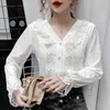 Длинная рукава велюровая блузка зимняя одежда женщины топы Blusa Blusa Blose Women Blusas Mujer de Moda женские топы и блузки D866 210602