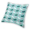 Cushion/Decorative Pillow Turquoise Happy Scottie Print Cushion Cover Sofa Home Decor Scottish Terrier Dog Square Throw Case 40x40