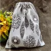 Coffee Tree Linne Drawstring Bags 8x10cm 9x12cm 10x15cm 13x17cm Paket med 50 eyelash smink smycken gåva påsar