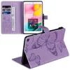 Custodia per tablet antiurto per Samsung Galaxy Tab T220/T500/T290/T510/T590/P200 3D Butterfly Goffratura PU Leather Flip Kickstand Cover con slot per carte