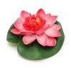 10 cm Dia Floating Sztuczny Kwiat Lotus Ornament Akwarium Fish Tank Staw Water Lily Symulacja Kwiaty Do Ogrodu Dekoracji Domu