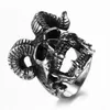 Cluster Ringe Rugged Rock Punk Vampire Dämon Baphomet Ram Gottheit Ziegenhörner Schädel Goth Biker Ring R000482850378