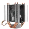 Färgrik bakgrundsbelyst 3-stift Singelfläkt 4 Kopparrör Dual Tower CPU Cooling Cooler Heatsink för Intel AMD