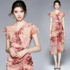 Casual Dresses ZUOMAN Women Summer Elegant Chiffon Dress Festa High Quality Long Cocktail Party Robe Femme Vintage Designer Trumpet Vestidos