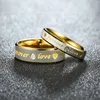 Fashion Forever LOVE Rings For Women Accessories Stainless Steel Men Jewelry Couple Engagement Gold Crystal Wedding Ring