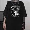 Women Tshirts I Myself Am Strange And Unusual Gothic Black Tee Grunge Hipster Graphic Tee Halloween Witch Shirt 210518