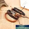 Nouveau bracelet tressé rétro croire lettre personnalité mode quatre pièces bracelet en cuir bijoux prix usine conception experte qualité dernier style original