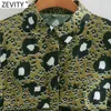 Zeefity Dames Vintage Turn Down Collar Leopard Print Boogdas Sjerpen Shirt Jurk Femme Lange Mouw Casual Slank MIDI Vestido DS4945 210603