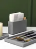 Nordic Ins Desktop Dekoration Porslin Tillbehör Tissue Paper Holder Cement Box Lagring Tandpetare 210818