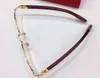 Gold Metal Half Rim Eyeglasses Fray