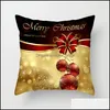 Literie Fournitures Textiles Gardenelk Santa Claus Coussin Coussin Coussin Er Merry Ornement Noël Cadeau Décorations de Noël pour Home Drop Deliver