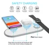 3 W 1 15W Wireless Charger Stacja Stoiska Pad Wirless Chargery Dla iPhone 12 11 XS XR X 8 Samsung Huawei Smartphone Apple Watch 6 5 4 Airpods Ładowanie Dock