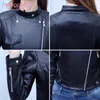 Aelegantmis Spring Autumn Casual Slim Short Faux Leather Jackor Kvinnor Mode Zippers Moto Biker Jacket Coat Feamle Ytterkläder 210607