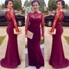 2021 memaid satin Mother of the Bride Dress off shoulder long Sleeve Lace Women Party Gowns Custom Made