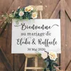 Autocollants en vinyle français pour signes de mariage, signe de bienvenue de mariage, décalcomanie en vinyle, décoration de mariage spéciale, Art vinyle personnalisé AZ786 210705