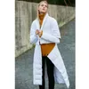 ホワイトアヒルダウンジャケット冬の女性のジッパーの固体緩い女性ロングコート11796196 210527