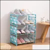 Wardrobe Housekeeping Organization Gardenhousehold Dustproof Shoe Rack Simple Multi-Layer Stainless Steel Assembly Student Dormitory Home En