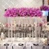 Décoration de fête 28 pouces de hauteur centres de table de mariage en cristal clair lustres à fleurs support en acrylique décor de pièce maîtresse de table