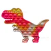 Rainbow Tie Dye Dinosaurier-Brett Zappelspielzeug Push Bubble Boards Fingerspiel Sensorisches einfaches Dimple Stress Reliever Puzzle Silikonspielzeug