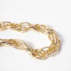 Chunky Twisted Chain Mannen Ketting Punk Gold Color Short Thicken Choker voor Dames Eenvoudige Design Neck Collar Charm Hanger Kettingen