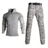 Taktische Tarnung Uniform Kleidung Anzug Männer Combat Shirt + Cargo Hosen Mit Knie Pads Jagd Sets