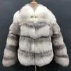 Damesbont faux janefur ontwerp warme echte jas voor dame