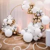 Décoration de fête Or Blanc Ballon De Mariage Cercle Anniversaire Arc Support Kit Arc Ballons Stand Décor 1-2.5m Ballon