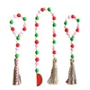 Nouveau bois rural perles gland suspendu pendentif ferme décor ins nordique créatif corde de chanvre perlé enfants maison décorative 3pc / set EWE5513